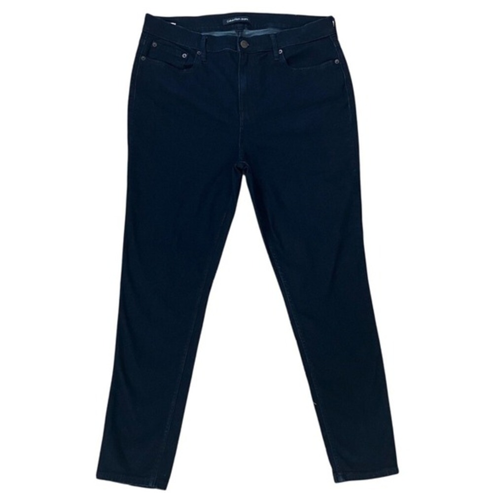 Calvin Klein Jeans Womens 16 Dark Wash‎ Blue Skinny Denim Repreve Eco-Friendly